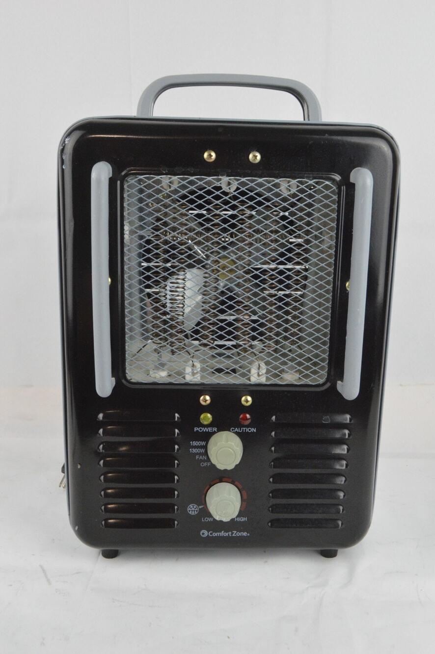 Comfort Zone Compact Electric Utility Space Heater Personal Fan Black CZ798